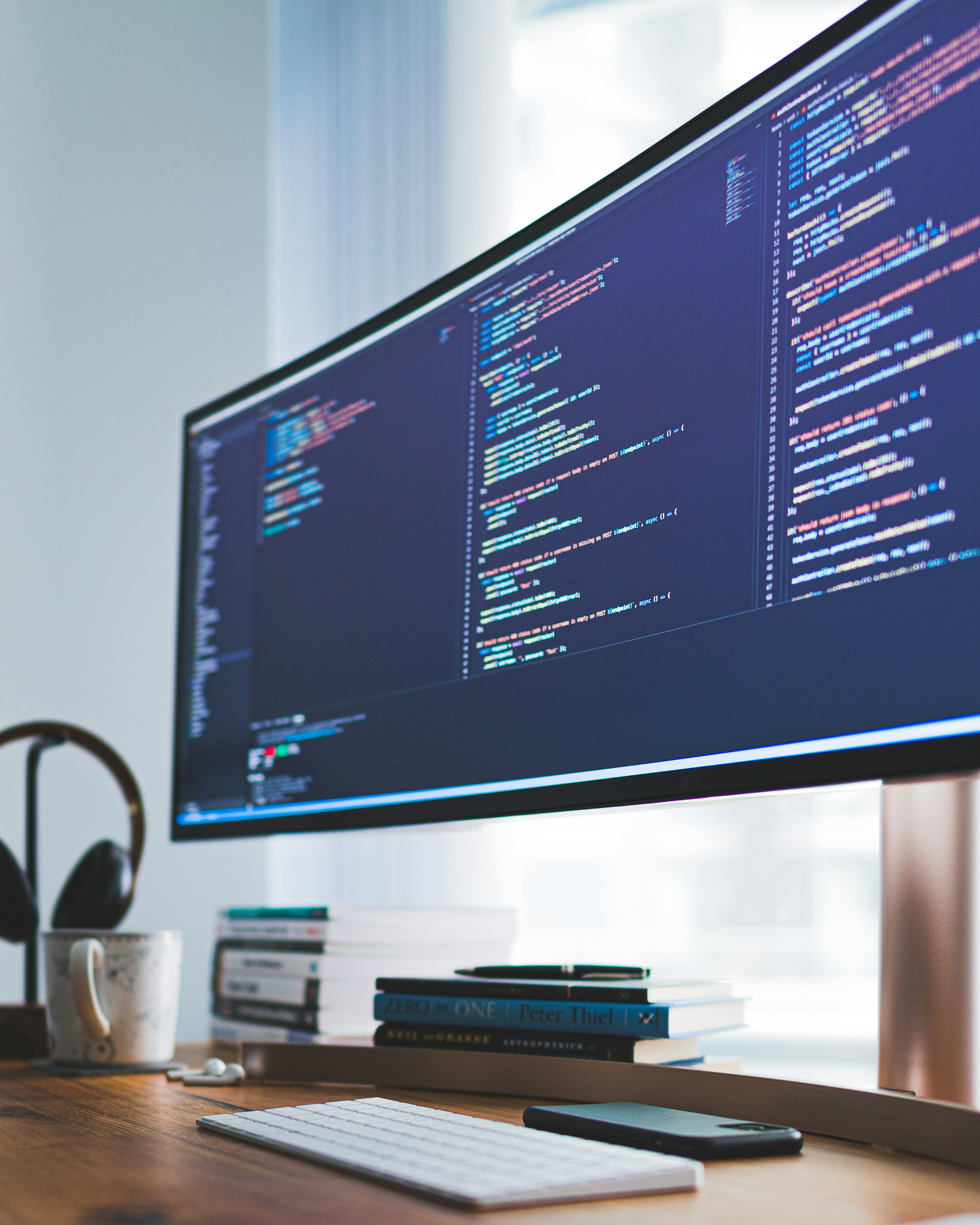 Code on a monitor